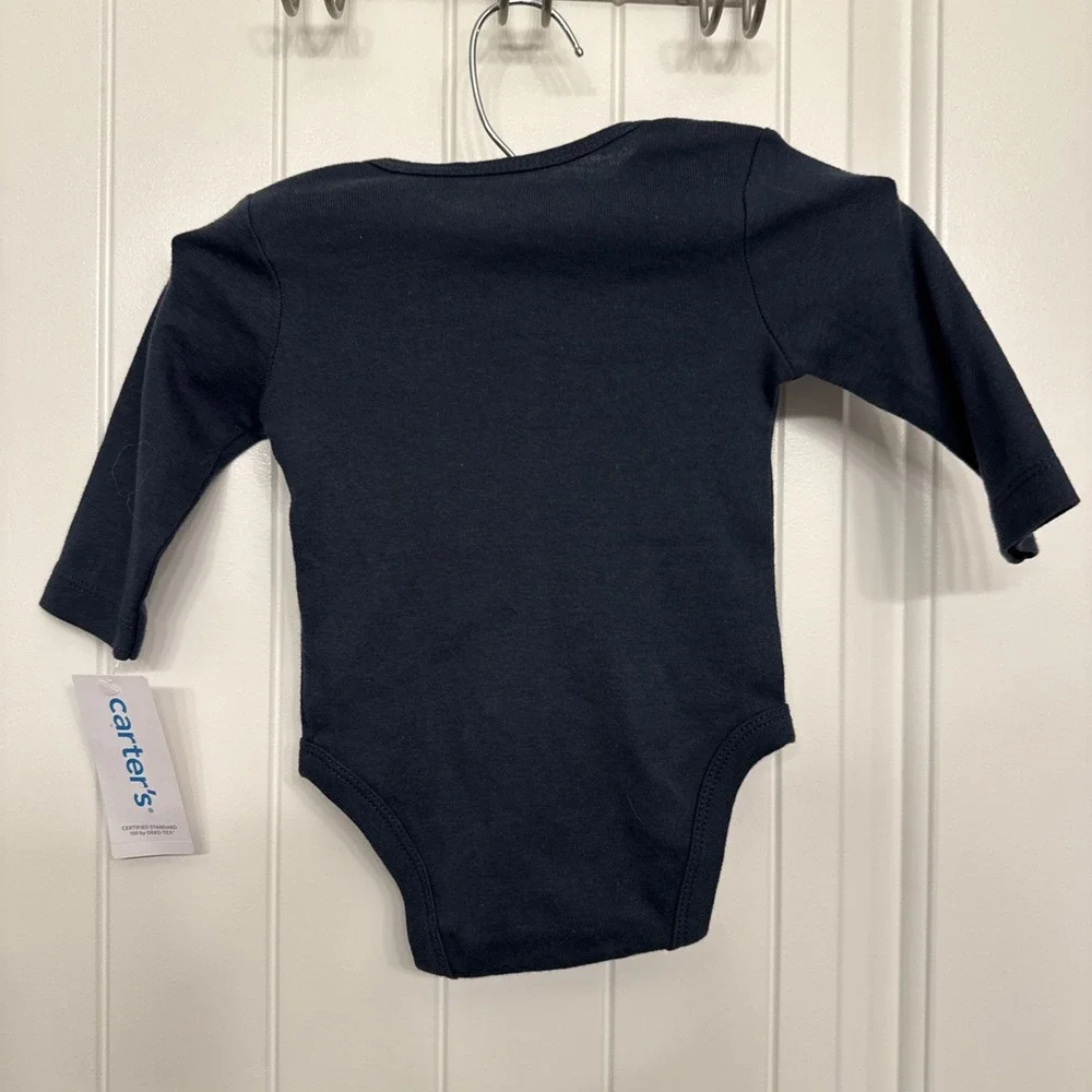Carter's Long Sleeve Cousin Crew One Pc Bodysuit. Navy. Sz 3month